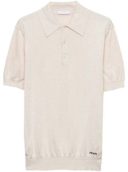  Prada Silk Polo Shirt - Neutrals 