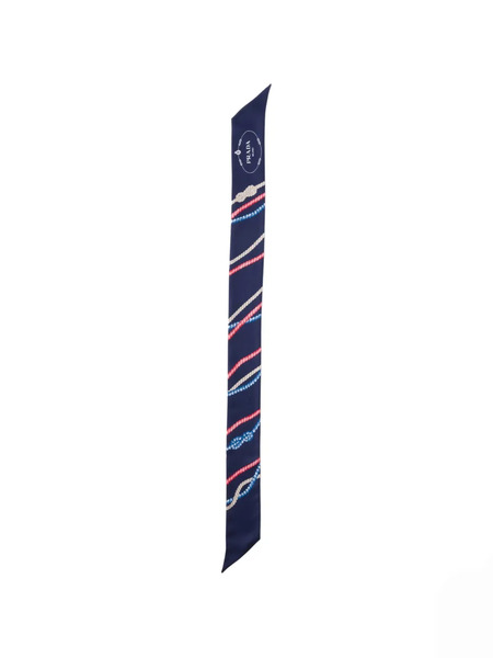  Prada Silk Scarf - Blue 