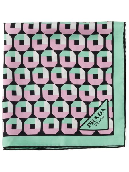  Prada Silk Scarf - Green 
