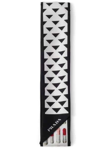  Prada Silk Scarf - White 