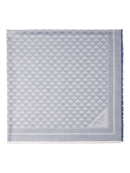  Prada Silk-wool Scarf - Blue 