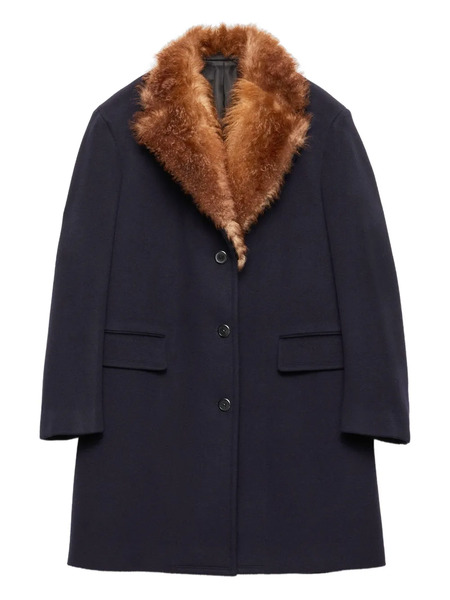  Prada Single-breasted Cloth Coat - Blue 