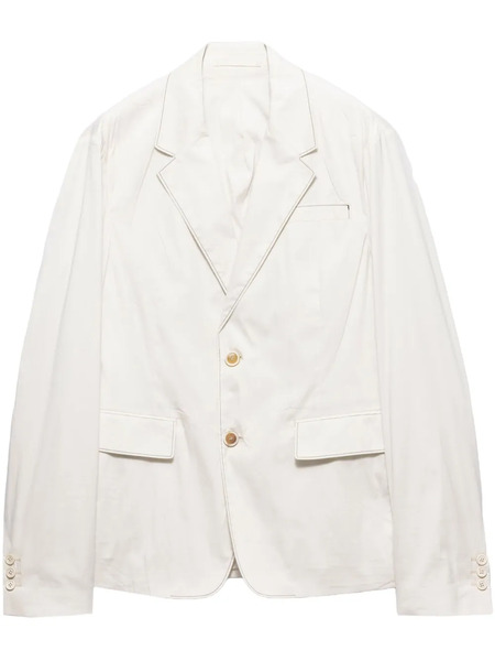  Prada Single-breasted Cotton Jacket - White 
