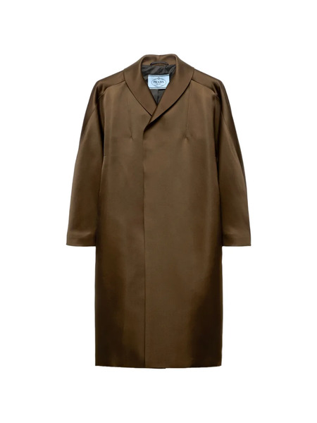  Prada Single-breasted Double Satin Coat - Brown 