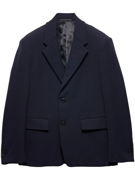  Prada Single-breasted Gabardine Blazer - Blue 