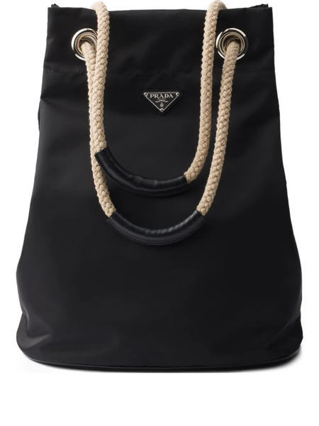  Prada Small Mariner Drawstring Tote Bag - Black 