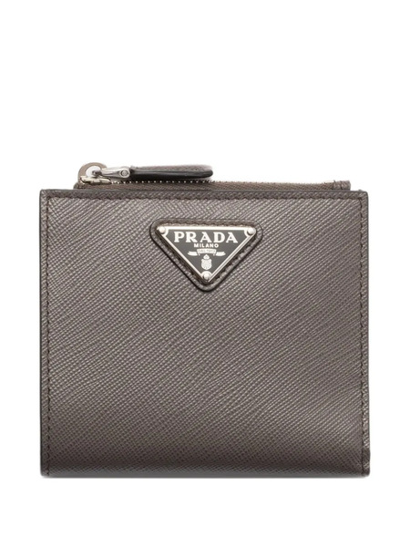  Prada Small Saffiano-leather Wallet - Grey 