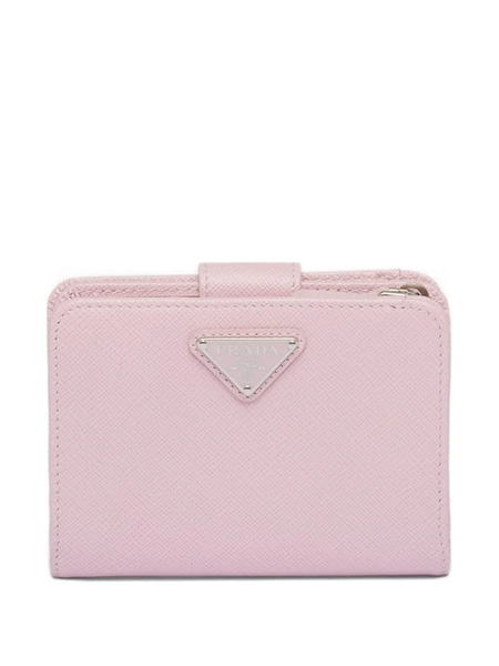  Prada Small Triangle-logo Leather Wallet - Pink 