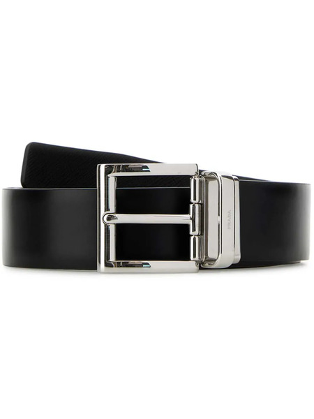  Prada Square Buckle Belt - Black 