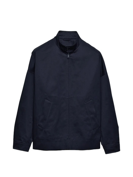  Prada Stand-up Collar Triangle-logo Jacket - Blue 