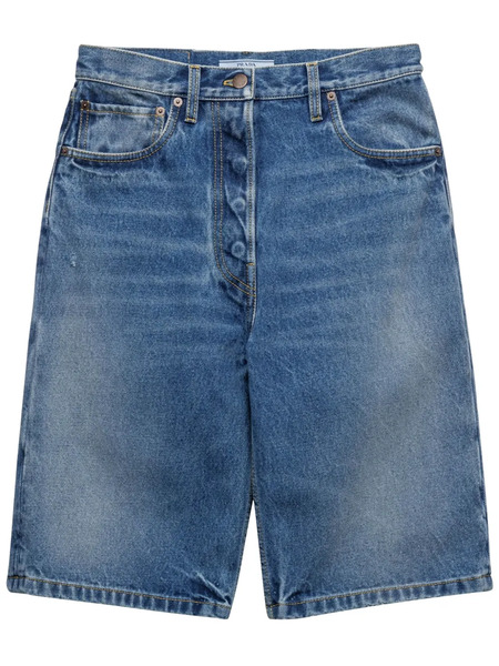  Prada Straight-leg Denim Shorts - Blue 