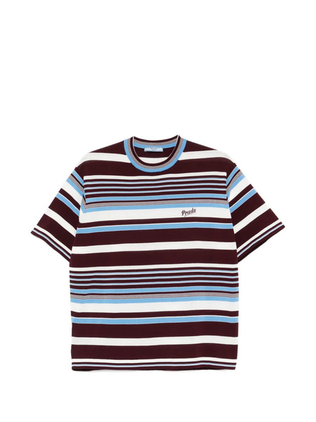  Prada Striped Crew-neck T-shirt - Brown 