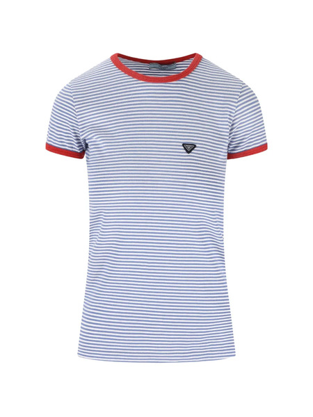  Prada Striped Logo Top - Blue 