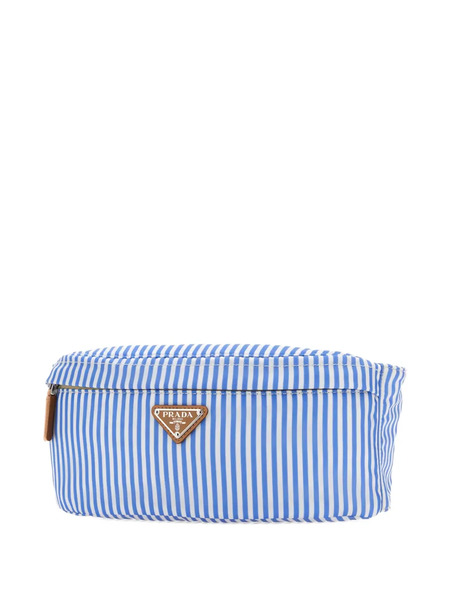  Prada Striped-pattern Belt Bag - Blue 