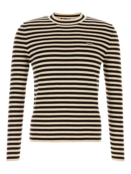  Prada Striped Wool Sweater - Neutrals 