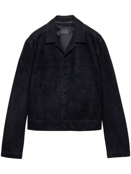  Prada Suede Blouson Jacket - Blue 