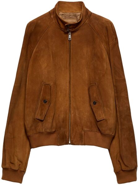  Prada Suede Bomber Jacket - Brown 