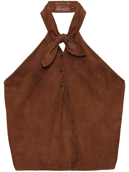  Prada Suede Halter Top - Brown 