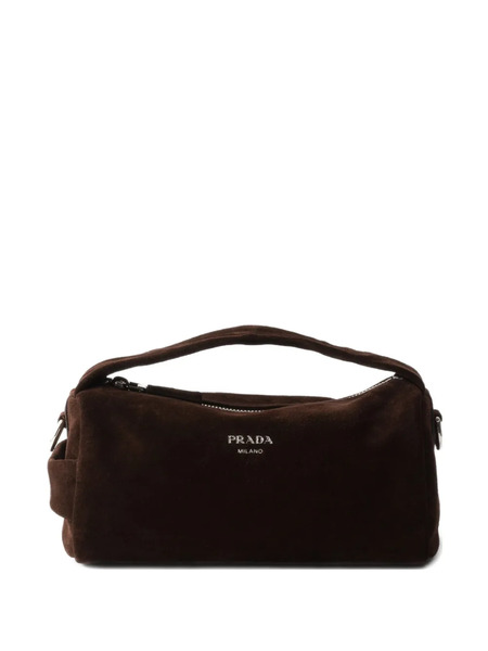  Prada Suede Leather Shoulder Bag - Brown 
