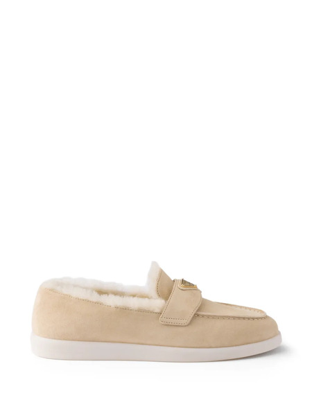  Prada Suede Shearling Mules - Neutrals 