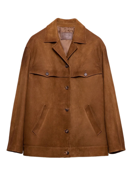  Prada Suede Shirt Jacket - Brown 