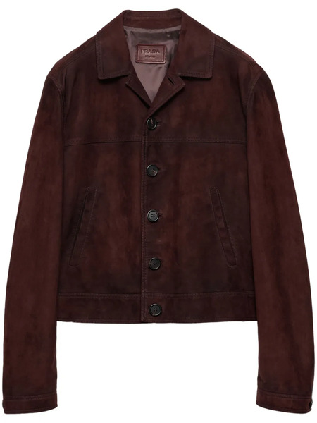  Prada Suede Shirt Jacket - Red 