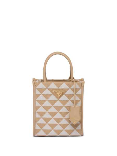  Prada Symbole Embroidered Mini Bag - Neutrals 