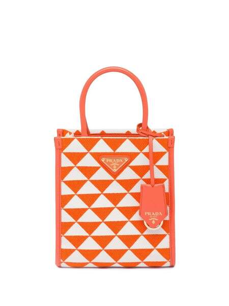  Prada Symbole Embroidered Mini Bag - Orange 