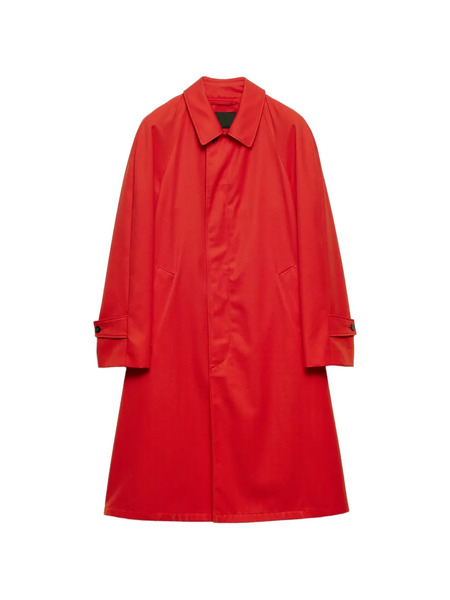  Prada Technical Gabardine Coat - Red 