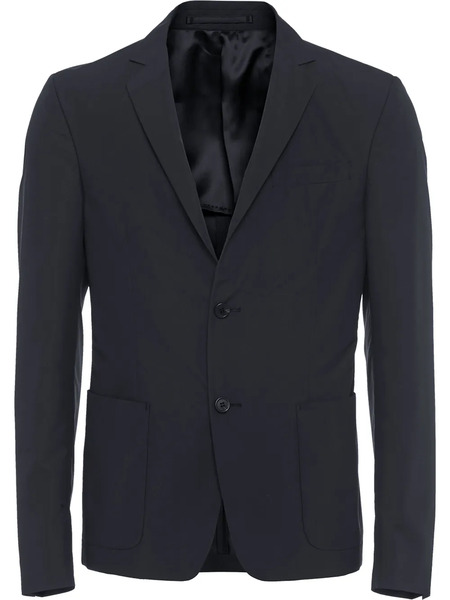  Prada Technical Poplin Single-breasted Jacket - Black 