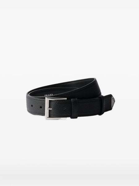  Prada Textured Leather Belt - Black 