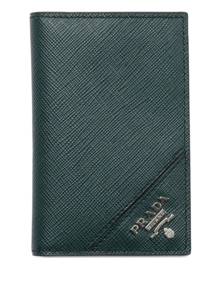  Prada Textured Leather Card Holder - Green 
