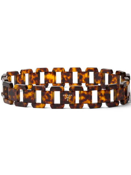  Prada Tortoiseshell-effect Chain-design Belt - Brown 