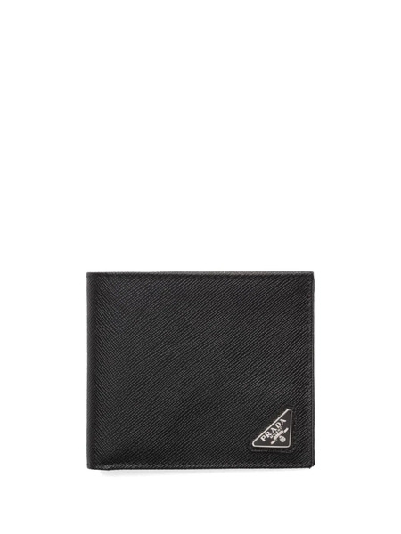  Prada Triangle-logo Bi-fold Leather Wallet - Black 