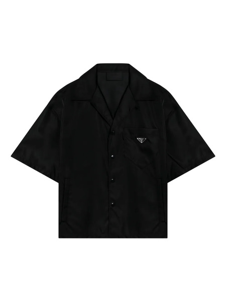  Prada Triangle-logo Bowling Shirt - Black 