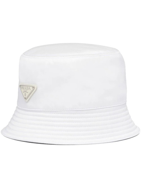  Prada Triangle-logo Bucket Hat - White 