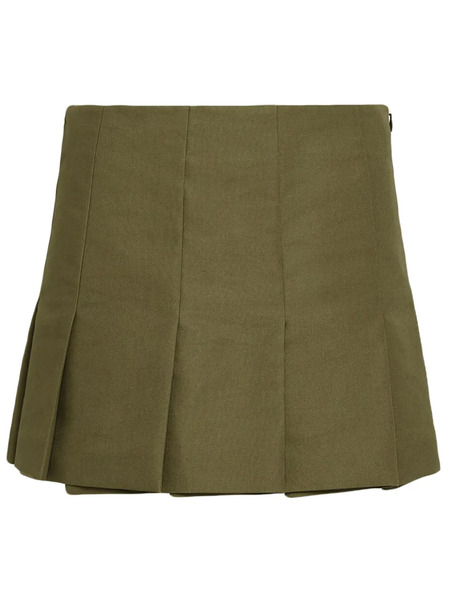  Prada Triangle-logo Canvas Miniskirt - Green 