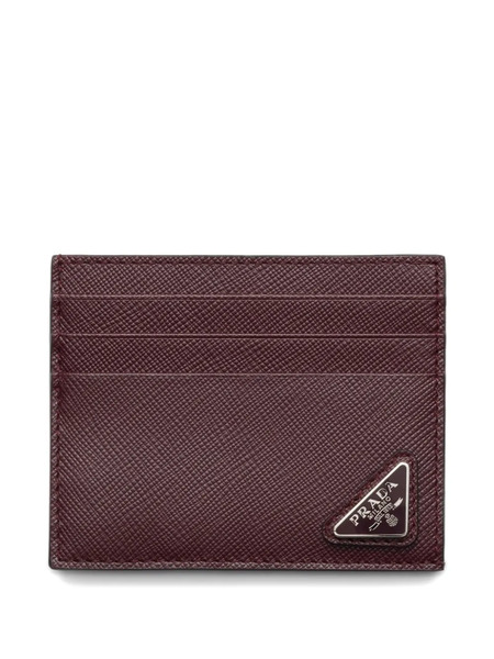  Prada Triangle-logo Card Holder - Red 