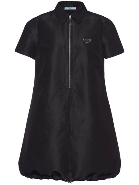 Prada Triangle-logo Faille Minidress - Black 