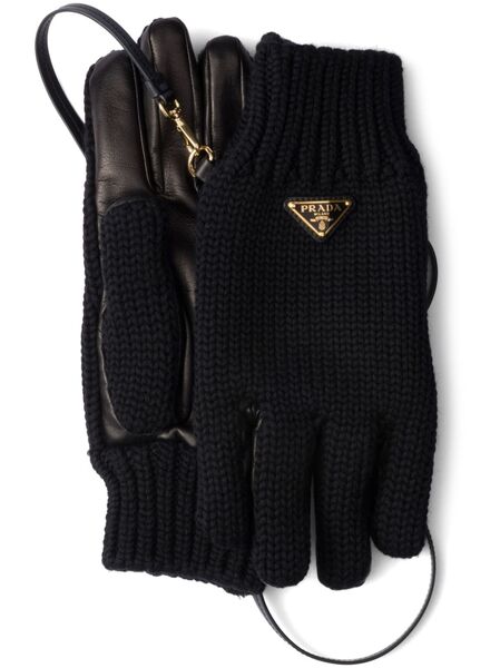  Prada Triangle-logo Gloves - Black 