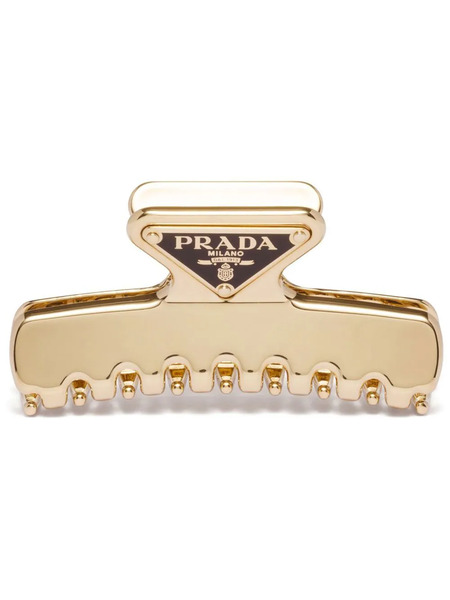  Prada Triangle-logo Hair Clip - Gold 