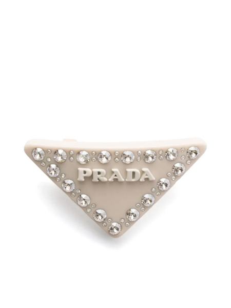  Prada Triangle-logo Hair Clip - Neutrals 