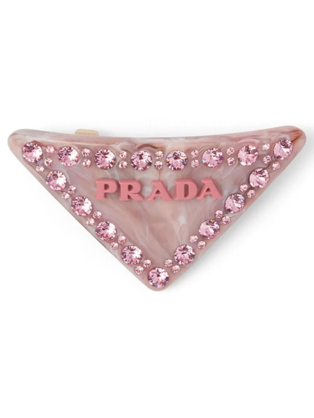  Prada Triangle-logo Hair Clip - Pink 