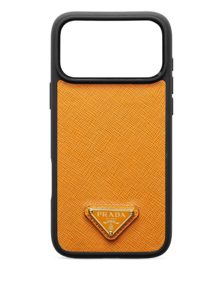  Prada Triangle-logo Iphone 17 Pro Max Case - Orange 