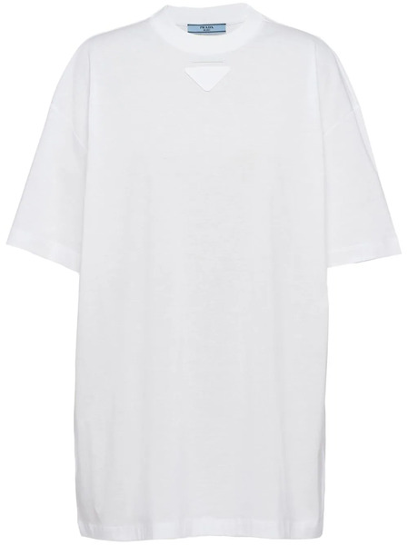  Prada Triangle-logo Jersey T-shirt - White 