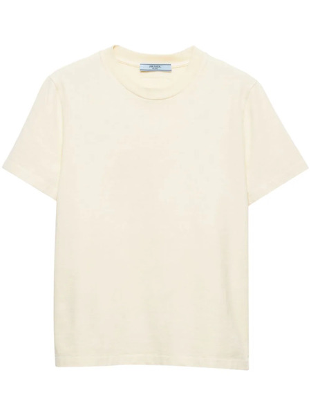  Prada Triangle-logo Jersey T-shirt - Yellow 