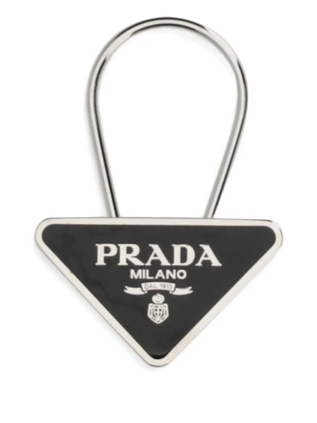  Prada Triangle-logo Keyring - Silver 