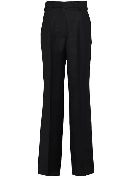  Prada Triangle-logo Kid-mohair Trousers - Black 