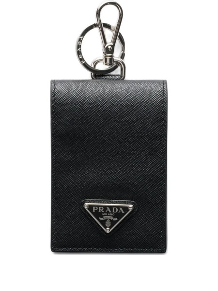  Prada Triangle-logo Leather Card Holder - Black 
