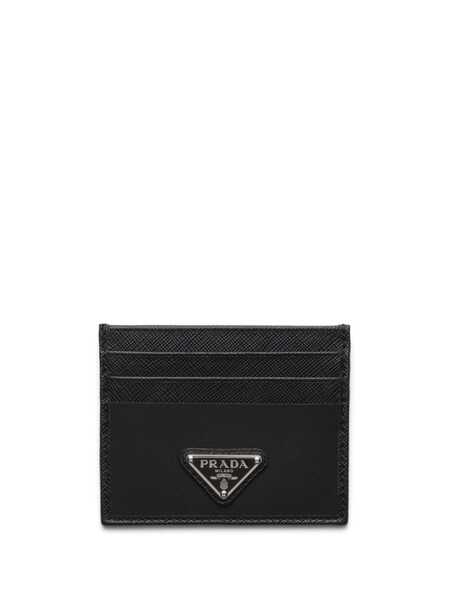 Prada Triangle-logo Leather Wallet - Black 